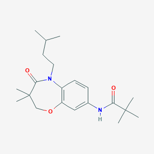 N-(5-isopentyl-3,3-dimethyl-4-oxo-2,3,4,5-tetrahydrobenzo[b][1,4]oxazepin-8-yl)pivalamide