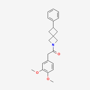 molecular formula C22H25NO3 B2797264 2-(3,4-Dimethoxyphenyl)-1-(6-phenyl-2-azaspiro[3.3]heptan-2-yl)ethanone CAS No. 2380060-61-5