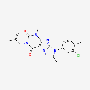 molecular formula C20H20ClN5O2 B2797266 6-(3-Chloro-4-methylphenyl)-4,7-dimethyl-2-(2-methylprop-2-enyl)purino[7,8-a]imidazole-1,3-dione CAS No. 899726-92-2