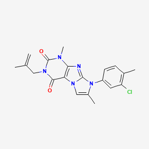 molecular formula C20H20ClN5O2 B2797266 8-(3-chloro-4-methylphenyl)-1,7-dimethyl-3-(2-methylprop-2-en-1-yl)-1H,2H,3H,4H,8H-imidazo[1,2-g]purine-2,4-dione CAS No. 899726-92-2