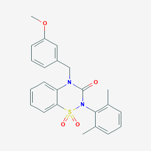molecular formula C23H22N2O4S B2797267 2-(2,6-dimethylphenyl)-4-(3-methoxybenzyl)-2H-benzo[e][1,2,4]thiadiazin-3(4H)-one 1,1-dioxide CAS No. 941955-33-5