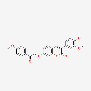 molecular formula C26H22O7 B2797268 3-(3,4-二甲氧基苯基)-7-[2-(4-甲氧基苯基)-2-氧代乙氧基]香豆素-2-酮 CAS No. 869079-62-9