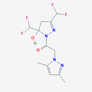 3,5-bis(difluoromethyl)-1-[(3,5-dimethyl-1H-pyrazol-1-yl)acetyl]-4,5-dihydro-1H-pyrazol-5-ol