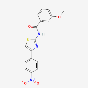 molecular formula C17H13N3O4S B2797279 3-methoxy-N-[4-(4-nitrophenyl)-1,3-thiazol-2-yl]benzamide CAS No. 313660-15-0