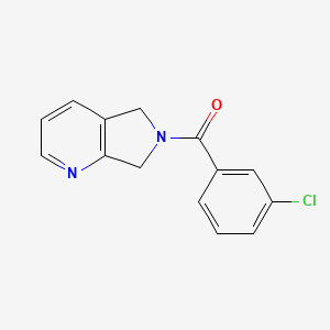 molecular formula C14H11ClN2O B2797281 (3-chlorophenyl)(5H-pyrrolo[3,4-b]pyridin-6(7H)-yl)methanone CAS No. 2177060-38-5