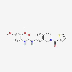 molecular formula C23H23N3O4S B2797284 1-(2,4-Dimethoxyphenyl)-3-(2-(thiophene-2-carbonyl)-1,2,3,4-tetrahydroisoquinolin-7-yl)urea CAS No. 1210186-10-9
