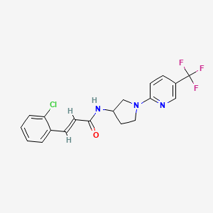 molecular formula C19H17ClF3N3O B2797288 (E)-3-(2-chlorophenyl)-N-(1-(5-(trifluoromethyl)pyridin-2-yl)pyrrolidin-3-yl)acrylamide CAS No. 1798399-49-1