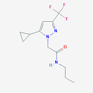 molecular formula C12H16F3N3O B279729 2-[5-cyclopropyl-3-(trifluoromethyl)-1H-pyrazol-1-yl]-N-propylacetamide 