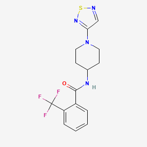 molecular formula C15H15F3N4OS B2797295 N-(1-(1,2,5-thiadiazol-3-yl)piperidin-4-yl)-2-(trifluoromethyl)benzamide CAS No. 2034379-00-3