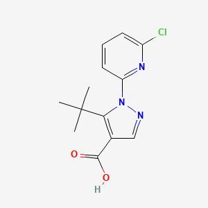 molecular formula C13H14ClN3O2 B2797306 5-叔丁基-1-(6-氯吡啶-2-基)吡唑-4-甲酸 CAS No. 1820740-45-1