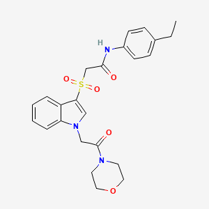 molecular formula C24H27N3O5S B2797317 N-(4-ethylphenyl)-2-((1-(2-morpholino-2-oxoethyl)-1H-indol-3-yl)sulfonyl)acetamide CAS No. 878059-09-7