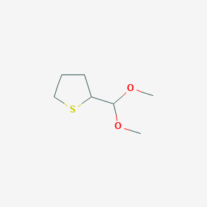 molecular formula C7H14O2S B2797319 2-(Dimethoxymethyl)thiolane CAS No. 2411256-74-9