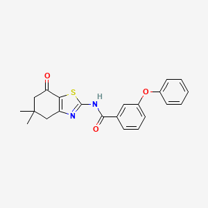 molecular formula C22H20N2O3S B2797322 N-(5,5-dimethyl-7-oxo-4,5,6,7-tetrahydrobenzo[d]thiazol-2-yl)-3-phenoxybenzamide CAS No. 361160-18-1