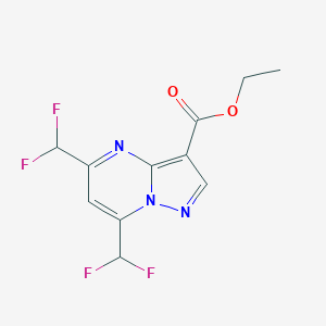 molecular formula C11H9F4N3O2 B279733 Ethyl 5,7-bis(difluoromethyl)pyrazolo[1,5-a]pyrimidine-3-carboxylate 