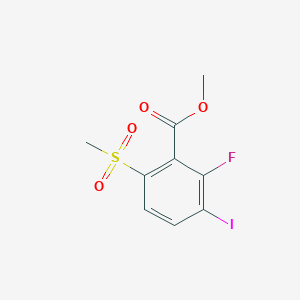 molecular formula C9H8FIO4S B2797333 甲基-2-氟-3-碘-6-(甲磺基)苯甲酸甲酯 CAS No. 1823565-96-3