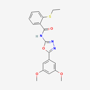 N-[5-(3,5-dimethoxyphenyl)-1,3,4-oxadiazol-2-yl]-2-ethylsulfanylbenzamide