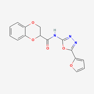 N-(5-(furan-2-yl)-1,3,4-oxadiazol-2-yl)-2,3-dihydrobenzo[b][1,4]dioxine-2-carboxamide