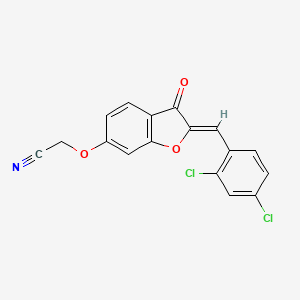(Z)-2-((2-(2,4-dichlorobenzylidene)-3-oxo-2,3-dihydrobenzofuran-6-yl)oxy)acetonitrile