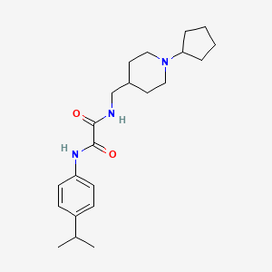 molecular formula C22H33N3O2 B2797360 N1-((1-cyclopentylpiperidin-4-yl)methyl)-N2-(4-isopropylphenyl)oxalamide CAS No. 953138-40-4