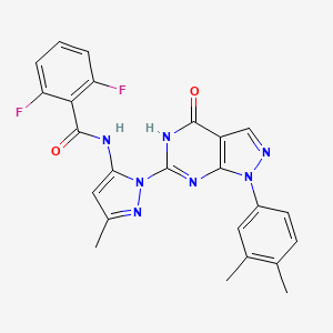 N-(1-(1-(3,4-dimethylphenyl)-4-oxo-4,5-dihydro-1H-pyrazolo[3,4-d]pyrimidin-6-yl)-3-methyl-1H-pyrazol-5-yl)-2,6-difluorobenzamide