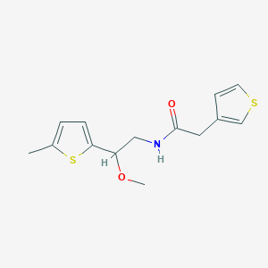 B2797366 N-(2-methoxy-2-(5-methylthiophen-2-yl)ethyl)-2-(thiophen-3-yl)acetamide CAS No. 1797640-20-0