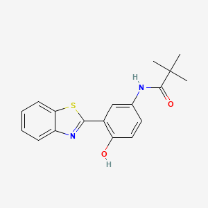 molecular formula C18H18N2O2S B2797374 N-(3-(benzo[d]thiazol-2-yl)-4-hydroxyphenyl)pivalamide CAS No. 941911-26-8
