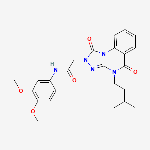 molecular formula C24H27N5O5 B2797380 N-(3,4-二甲氧基苯基)-2-(4-异戊基-1,5-二氧代-4,5-二氢-[1,2,4]三唑并[4,3-a]喹唑啉-2(1H)-基)乙酰胺 CAS No. 1242861-58-0