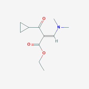 molecular formula C11H17NO3 B2797386 乙酸2-(环丙基甲酰)-3-(二甲基氨基)丙烯酸酯 CAS No. 727383-48-4