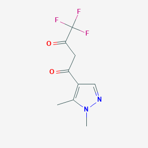 molecular formula C9H9F3N2O2 B2797388 1-(1,5-二甲基-1H-嘧唑-4-基)-4,4,4-三氟丁酮 CAS No. 1005612-96-3