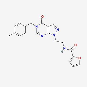 molecular formula C20H19N5O3 B2797395 N-(2-(5-(4-甲基苯甲基)-4-氧代-4,5-二氢-1H-嘧啶-1-基)乙基)呋喃-2-甲酰胺 CAS No. 921898-61-5