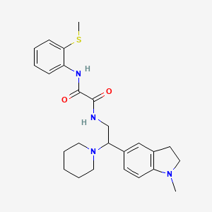 molecular formula C25H32N4O2S B2797403 N1-(2-(1-甲基吲哚-5-基)-2-(哌啶-1-基)乙基)-N2-(2-(甲硫基)苯基)草酰胺 CAS No. 922559-23-7