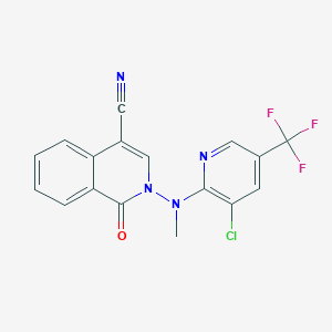molecular formula C17H10ClF3N4O B2797415 2-[[3-Chloro-5-(trifluoromethyl)-2-pyridinyl](methyl)amino]-1-oxo-1,2-dihydro-4-isoquinolinecarbonitrile CAS No. 303151-89-5