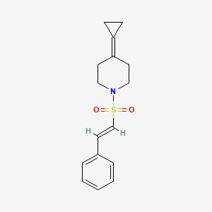 molecular formula C16H19NO2S B2797418 (E)-4-cyclopropylidene-1-(styrylsulfonyl)piperidine CAS No. 2097940-42-4