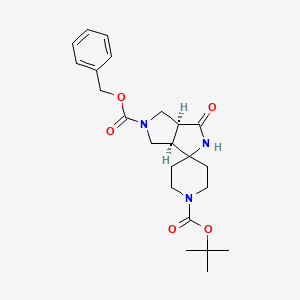 molecular formula C23H31N3O5 B2797424 顺式-5-苯甲基-1-叔丁基-3-氧代四氢-2H-螺[哌啶-4,1-吡咯[3,4-C]吡咯]-1,5(3H)-二羧酸酯 CAS No. 1268519-36-3