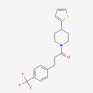1-(4-(Thiophen-2-yl)piperidin-1-yl)-3-(4-(trifluoromethyl)phenyl)propan-1-one