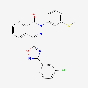 molecular formula C23H15ClN4O2S B2797446 4-[3-(3-chlorophenyl)-1,2,4-oxadiazol-5-yl]-2-[3-(methylthio)phenyl]phthalazin-1(2H)-one CAS No. 1291863-19-8