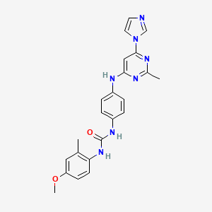 molecular formula C23H23N7O2 B2797450 1-(4-((6-(1H-imidazol-1-yl)-2-methylpyrimidin-4-yl)amino)phenyl)-3-(4-methoxy-2-methylphenyl)urea CAS No. 1170826-66-0