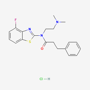 molecular formula C20H23ClFN3OS B2797453 N-(2-(二甲胺基)乙基)-N-(4-氟苯并[d]噻唑-2-基)-3-苯基丙酰胺盐酸盐 CAS No. 1216455-28-5