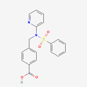 molecular formula C19H16N2O4S B2797454 4-[[Benzenesulfonyl(pyridin-2-yl)amino]methyl]benzoic acid CAS No. 296772-87-7
