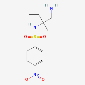 molecular formula C12H20ClN3O4S B2797455 N-[3-(Aminomethyl)pentan-3-yl]-4-nitrobenzene-1-sulfonamide CAS No. 1465356-40-4