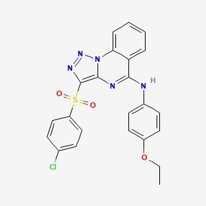 molecular formula C23H18ClN5O3S B2797458 3-[(4-chlorophenyl)sulfonyl]-N-(4-ethoxyphenyl)[1,2,3]triazolo[1,5-a]quinazolin-5-amine CAS No. 866812-57-9