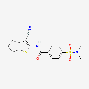 molecular formula C17H17N3O3S2 B2797464 N-{3-cyano-4H,5H,6H-cyclopenta[b]thiophen-2-yl}-4-(dimethylsulfamoyl)benzamide CAS No. 306289-55-4