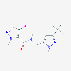 molecular formula C13H18IN5O B279747 N-[(5-tert-butyl-1H-pyrazol-3-yl)methyl]-4-iodo-1-methyl-1H-pyrazole-5-carboxamide 