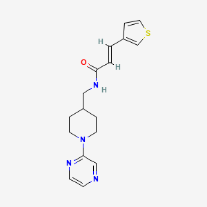 (E)-N-((1-(pyrazin-2-yl)piperidin-4-yl)methyl)-3-(thiophen-3-yl)acrylamide