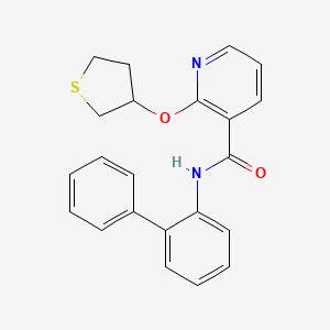 molecular formula C22H20N2O2S B2797486 N-([1,1'-联苯基]-2-基)-2-((四氢噻吩-3-基)氧基)烟酰胺 CAS No. 2034240-88-3