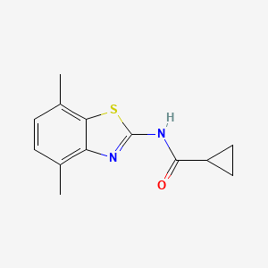 molecular formula C13H14N2OS B2797491 N-(4,7-dimethyl-1,3-benzothiazol-2-yl)cyclopropanecarboxamide CAS No. 912768-30-0