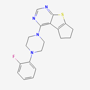 molecular formula C19H19FN4S B2797492 4-(4-(2-氟苯基)哌嗪-1-基)-6,7-二氢-5H-环戊[4,5]噻吩并[2,3-d]嘧啶 CAS No. 670270-44-7