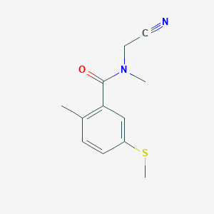 molecular formula C12H14N2OS B2797496 N-(cyanomethyl)-N,2-dimethyl-5-(methylsulfanyl)benzamide CAS No. 1333990-09-2