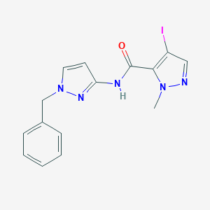 molecular formula C15H14IN5O B279751 N-(1-benzyl-1H-pyrazol-3-yl)-4-iodo-1-methyl-1H-pyrazole-5-carboxamide 