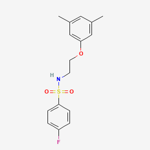 molecular formula C16H18FNO3S B2797510 N-(2-(3,5-dimethylphenoxy)ethyl)-4-fluorobenzenesulfonamide CAS No. 1105221-49-5